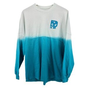 Walt Disney World Long Sleeve Spirit Jersey Teal White Ombre Dip‎ Dye Women M